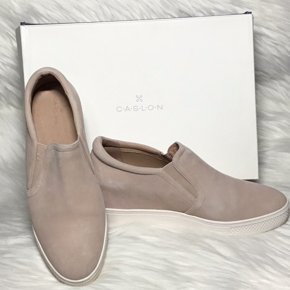 Caslon CN-AUSTIN-LEA Hidden Wedge Sneaker Bootie, Blush Suede, 9.5M